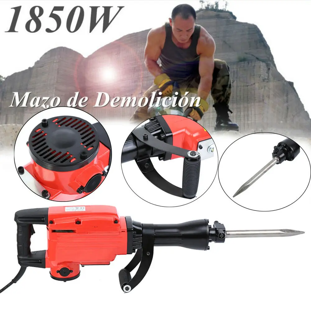 

(Ship From EU) Ridgeyard Rotary Hammer Demolition Crushing Hammer 1850W Anti-vibration Handle