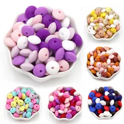 BOBO.BOX 100Pcs/lot Silicone Beads 12MM Lentil Beads DIY Baby Pacifier Chain Pendant BPA Free Eco-friendly Baby Teether Toys