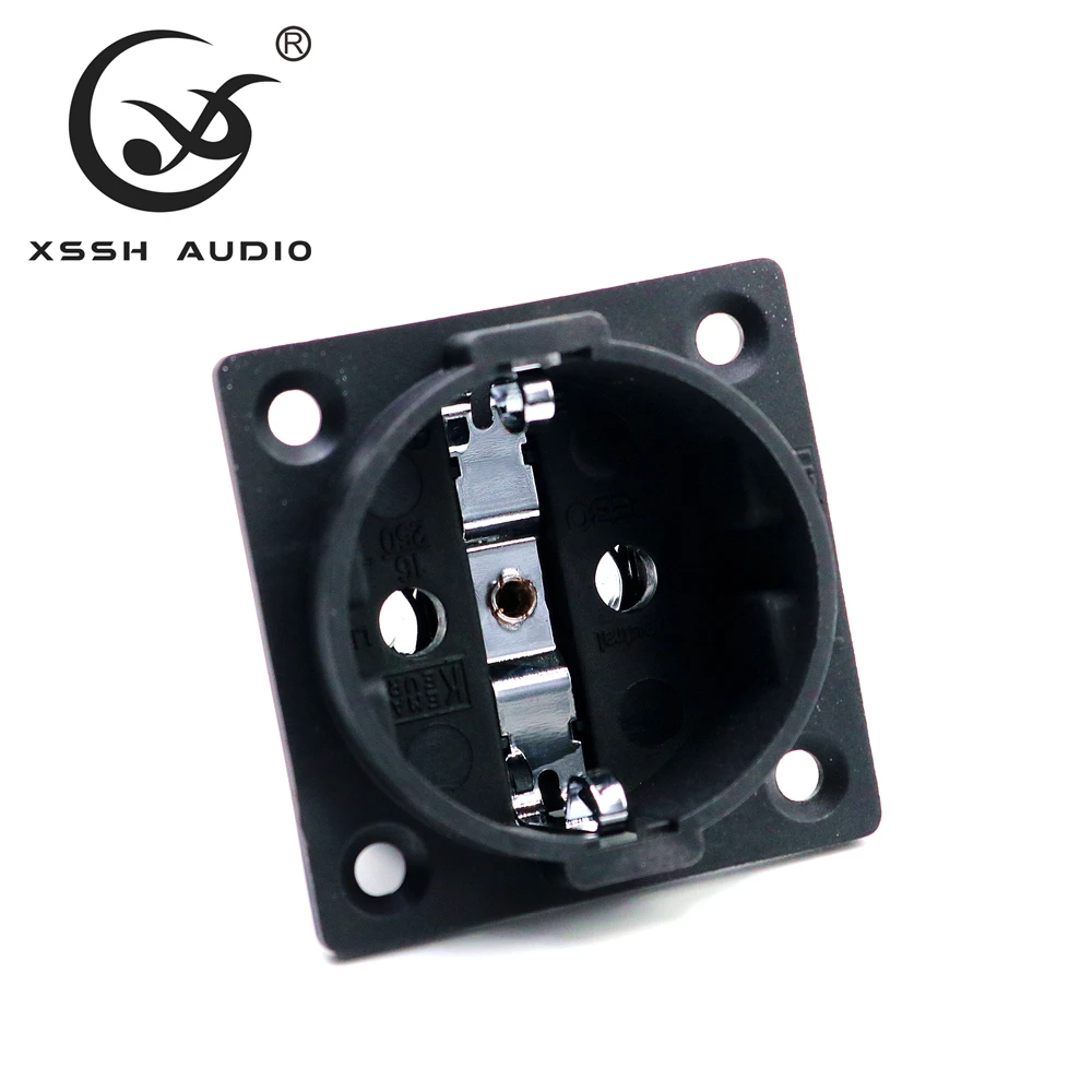 

YIVO XSSH OEM 4 шт. с покрытием из чистой меди Дия золото нейтральный AC 250 в 16 А EU Euro Schuko 2 контакта IEC Входное питание втулка Шасси Разъем