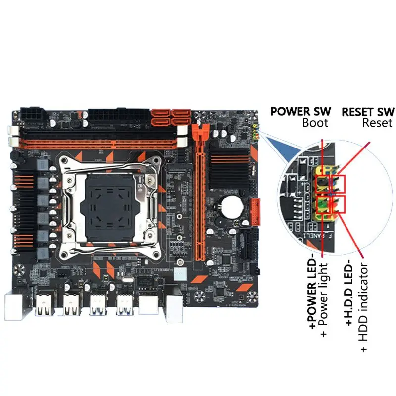 

X99 DDR3 MINI LGA2011-3 Computer Motherboard Dual Channel Memory M.2 Interface