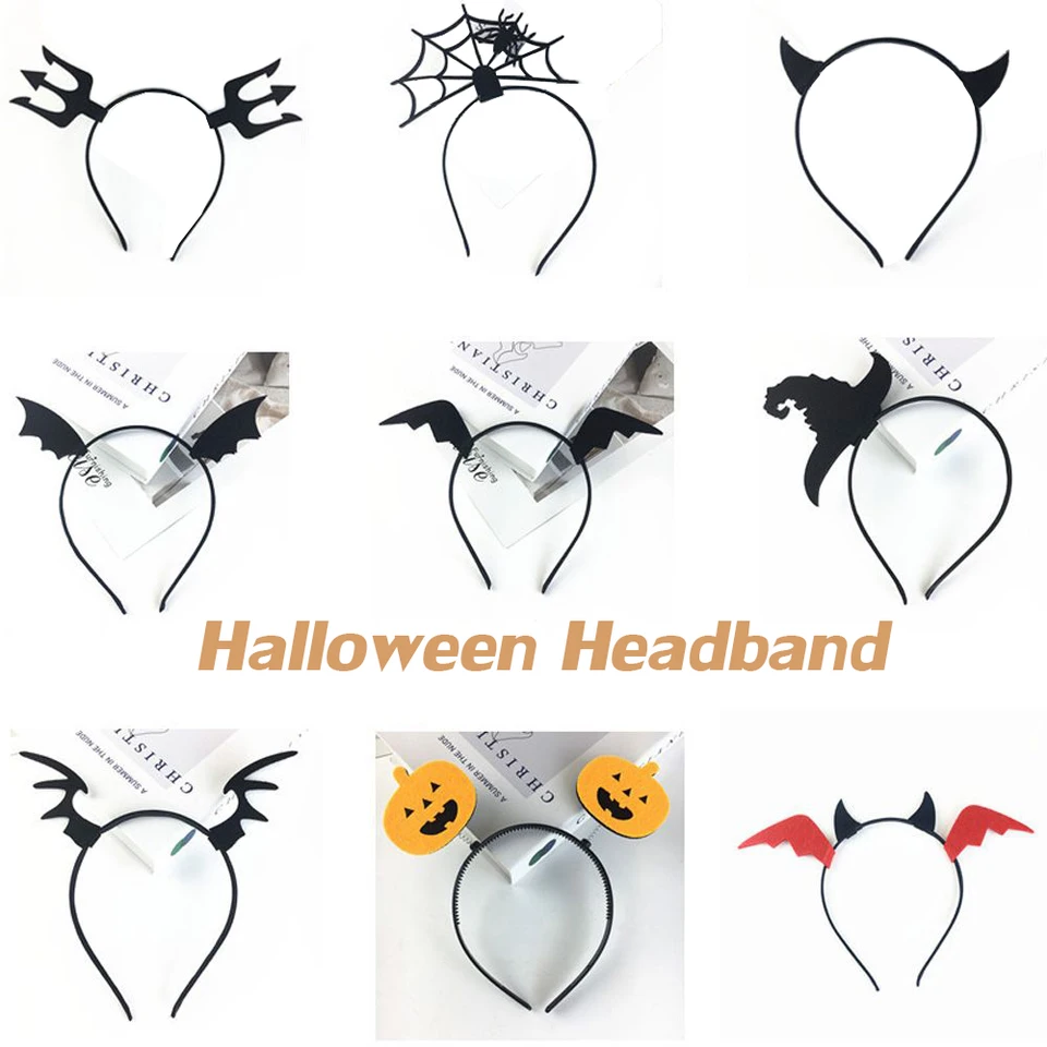 Accessoires Cheveux Chauve-souris Halloween - Bandeau Et Pinces (lot De 3), Pour Déguisement Femme/fille
