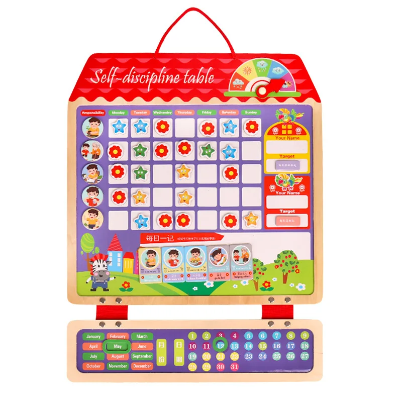 

New Style Children Growth Self-Discipline Table Multi-functional Magnetic Form Good Habits Reward Table Behavior Records Anti-sm