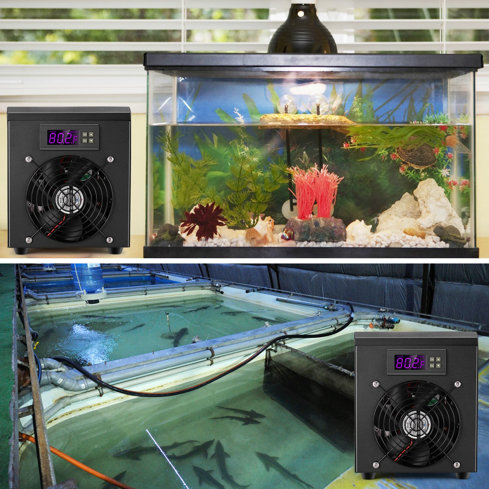 60L Aquarium Water Chiller Fish Tank Cooler Heater System Temperature