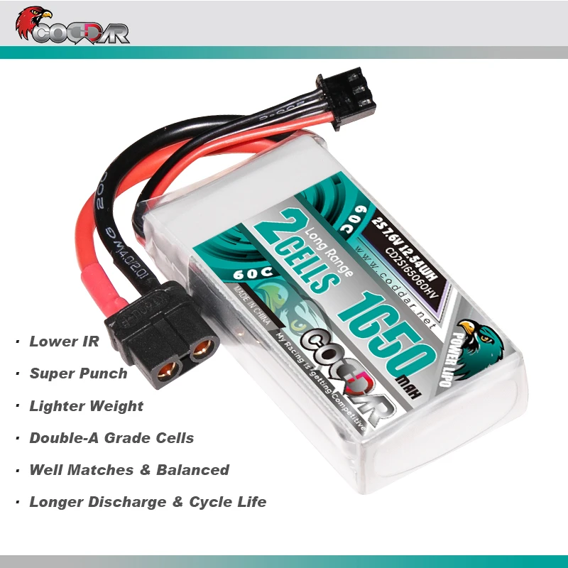 CODDAR 2S 1650 мАч 7 6 В 60C светильник вес длинный F небольшой объем HV Lipo батарея XT60 XT30