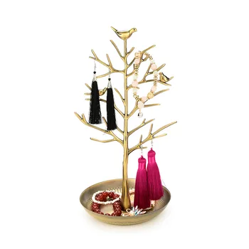 

Hot Sale Practical Jewelry Display Stand Rack Tree Bird Stand Iron Necklace Earring Holder Bracelet Fashion Organizer