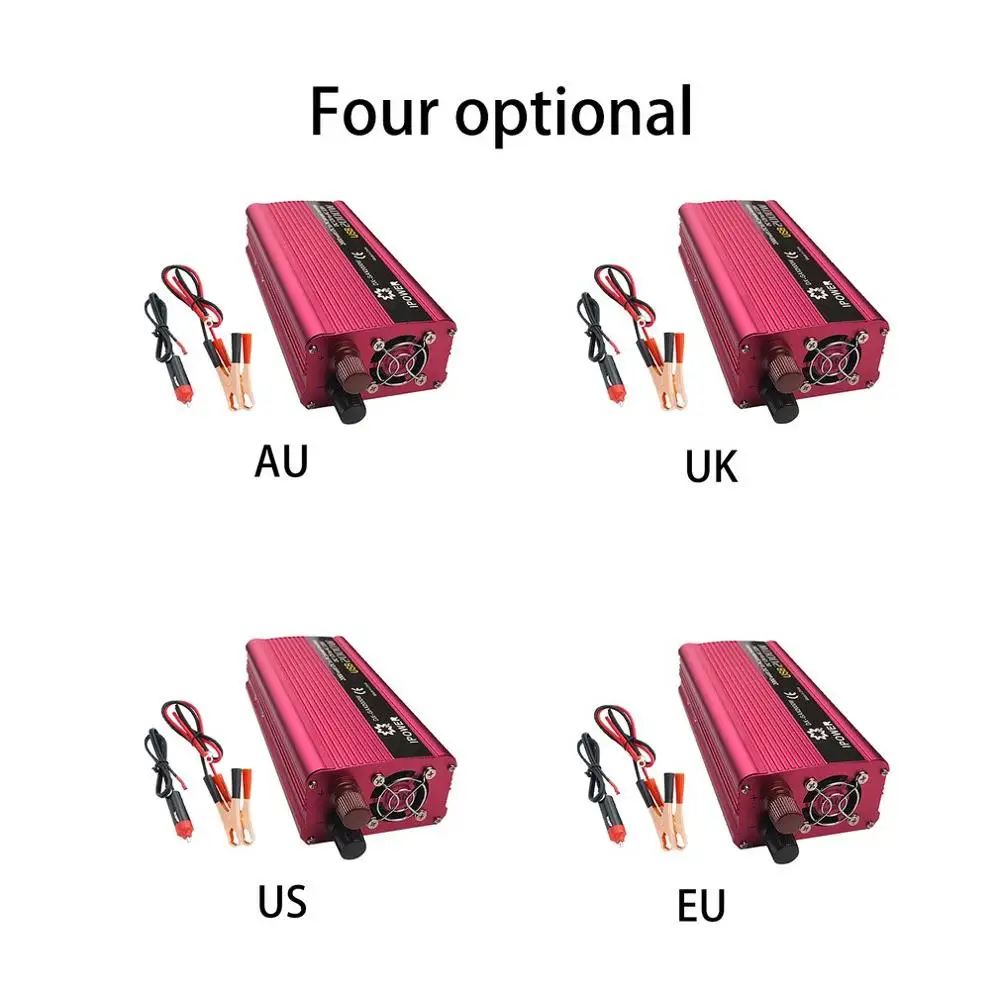 2000 Вт постоянного тока в переменный автомобильный инвертор, зарядное устройство, преобразователь, адаптер, трансформатор напряжения, Модифицированная синусоида с двумя портами usb
