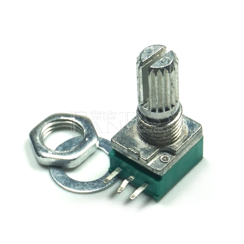 Rotary Potentiometer 5pcs RK097N 5K 10K 20K 50K 100K 500K B5K with a switch audio 3pin shaft 15mm amplifier sealing potentiometer adjustable resistor