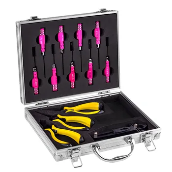 

13pcs RC Tools Aluminum Case Hexagon Screwdriver Set Slotted Screwdriver Repair Tools Kit with Box for RC Car Models