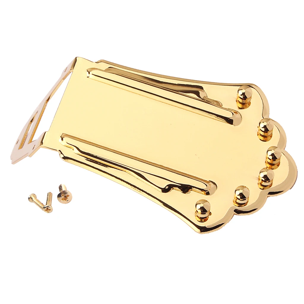 Golden Jazz Guitar String Tailpiece Bridge for Hollowbody Archtop Guitar Luthier Supply