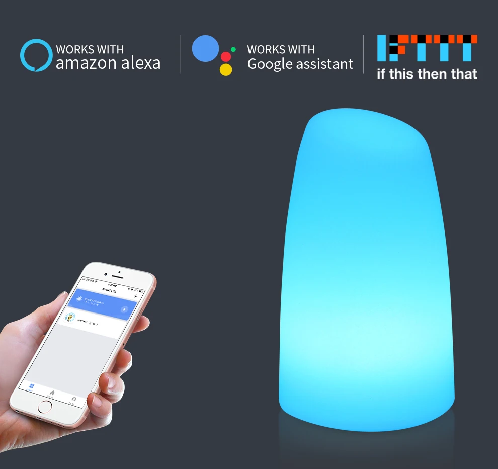 WiFi Smart RGB светодиодный ночник MP APP управление кофе бар столовая настольная лампа работает с Alexa Google Assistant Голосовое управление