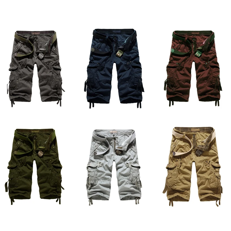 MoneRffi мужские карго камуфляж летние хлопковые повседневные мужские короткие брюки одежда хип-хоп мульти-Карманы Шорты для тренировок