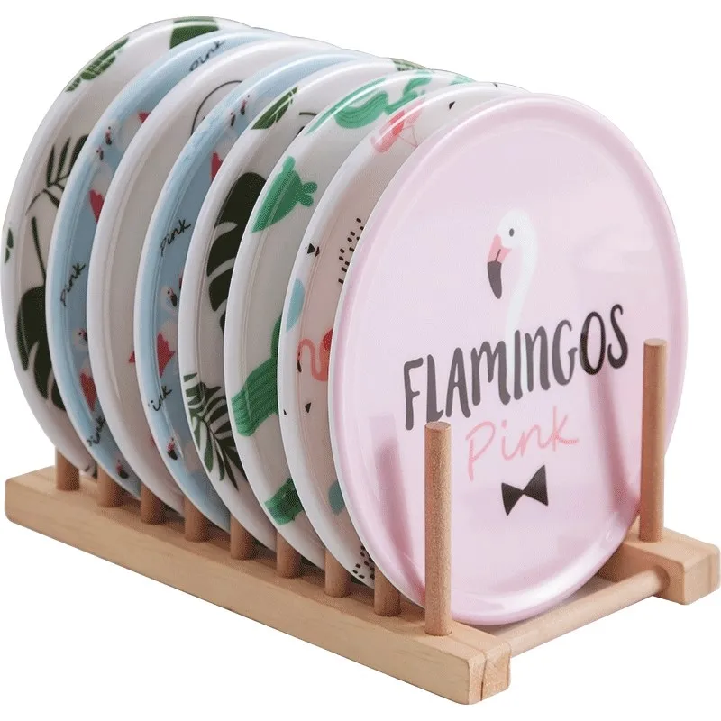 Шикарные Фламинго фарфоровые пластиковые кофейные подстаканники розовые обеденные силиконовые коврики теплоизоляционные Прочные чаши колодки украшения дома