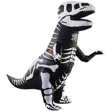 Взрослый размер Юрский Мир реалистичный Скелет T-rex костюм динозавра для Хэллоуина