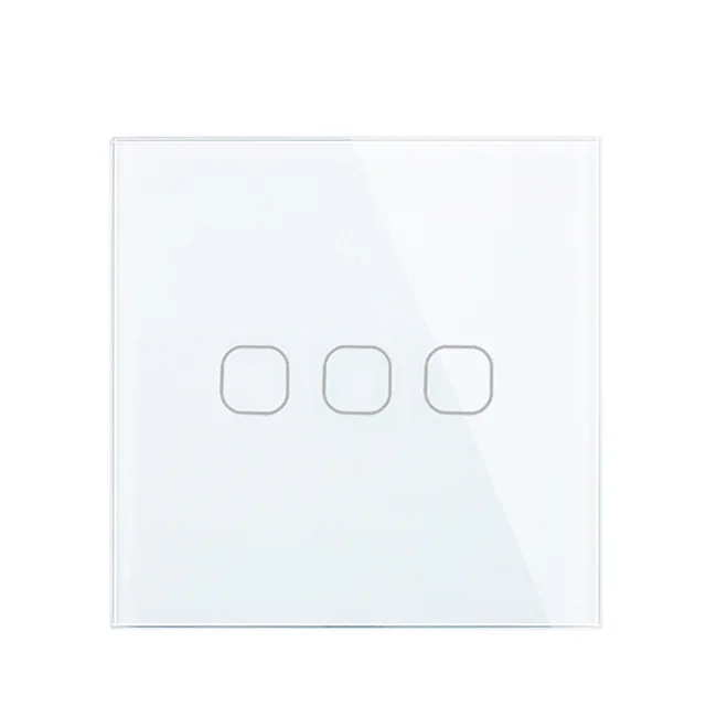 

Esooli EU Stanard Touch Switch Crystal Glass Panel 1 Gang 1 Way Touch Switch, EU Light Wall Touch Screen Switch,AC 170-250V