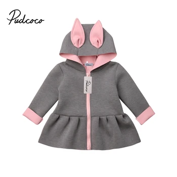 

Pudcoco 2019 New Fashion Winter Clothing Toddler Baby Girls 3D Ear Bunny Rabbit Coat Long Sleeve Jacket Outfits Clothes