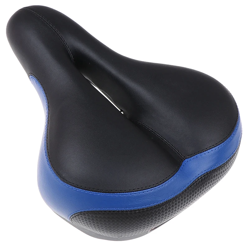 Thicken Cycling Bicycle Saddle Cushion Soft Breathable Sponge Cushion Silicone MTB Road Bike Seat with Reflective Stickers - Цвет: Синий