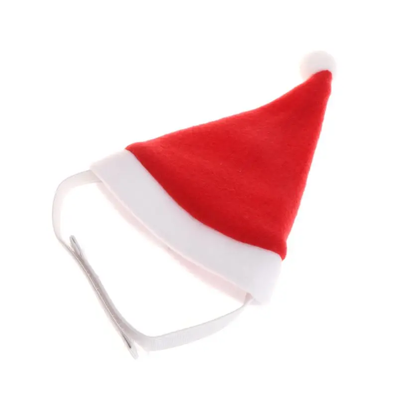1 1 Set Christmas Pet Hat Scarf Triangle Cap Scarves Dog Puppy Cat Kitten Gifts Halloween Cosplay Costume Funny Decoration Red