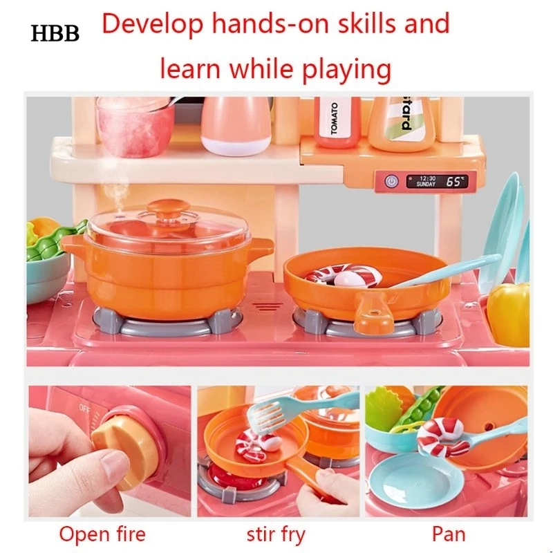  42Pcs/Set Simulation Kitchen Toy Spray Water Dinnerware Children's Toys Cooking Table Set - 4000112554462