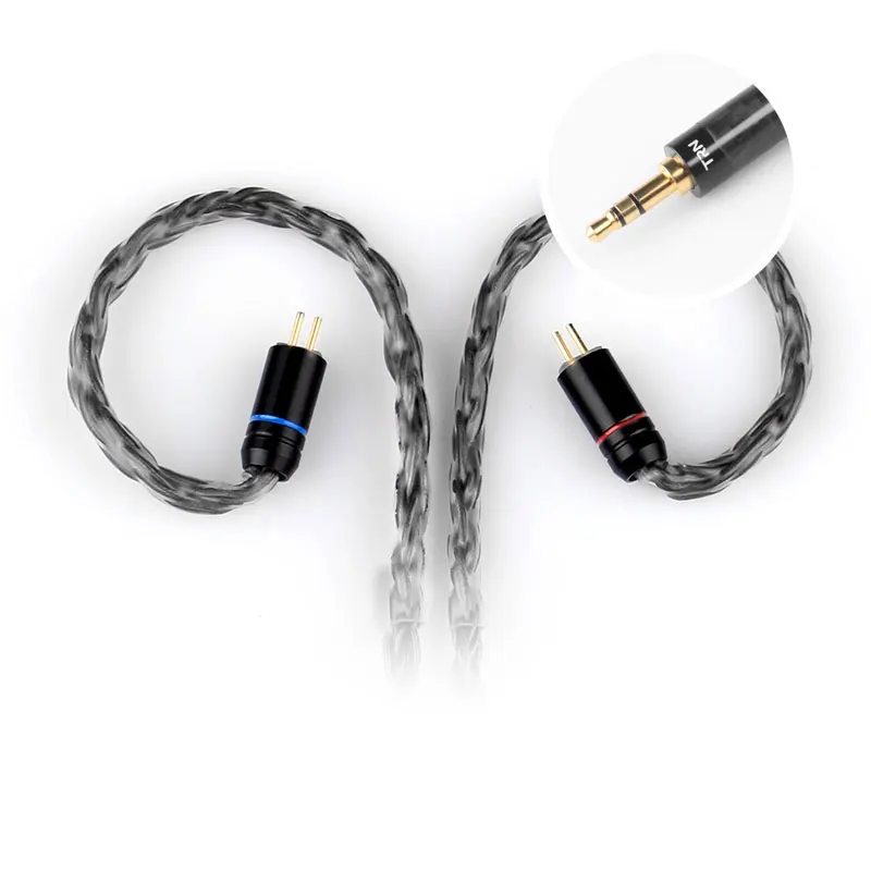Black 3.5mm 0.75mm Лампа указателя T2 наушники обновления посеребренный кабель 2,5 мм 3,5 мм 4,4 мм штекер 2 контактный разъем Применение для плотным верхним ворсом KZ ZST PRO ZS10 ZSN ZS3 X CCA гарнитура - Цвет: Black 3.5mm 0.75mm