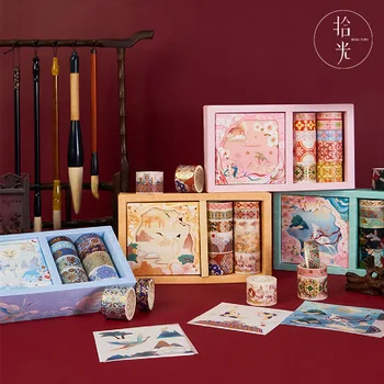 

The Optical Pickup 10*10 Adhesive Tape Adhesive Paper Gift Box Dunhuang Series INS Wind Creative Hipster DIY Hand Account Materi