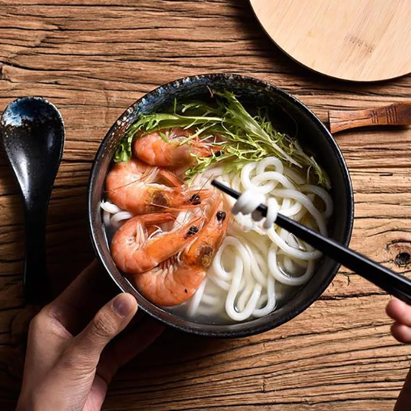 6,5 дюймов/1500 мл японский стиль Ramen миска с крышкой кухонные аксессуары для посуды ложка палочки для еды креативные чаши для лапши быстрого приготовления