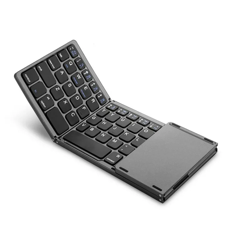black Basix Беспроводная клавиатура Bluetooth складная Сенсорная панель мини-клавиатура складная беспроводная клавиатура для IOS/Android/Windows Ipad планшет - Цвет: black