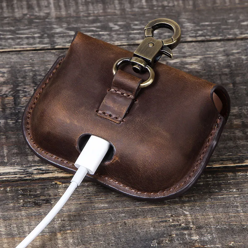 Funshion Lab leather wireless earphone protective cover case For sony wf 1000xm3 case with keychain Headphone cover