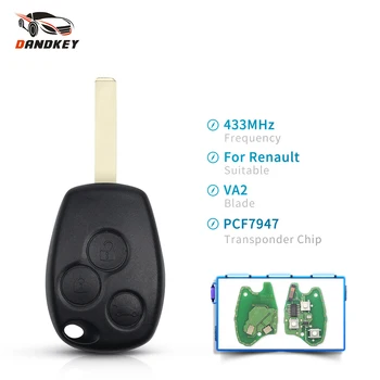 

Dandkey 433Mhz Remote Car Key Uncut VA2/NE73 Blade For Renault Espace Clio Kangoo Logan Sandero Duster PCF7946 / PCF7947 Chip
