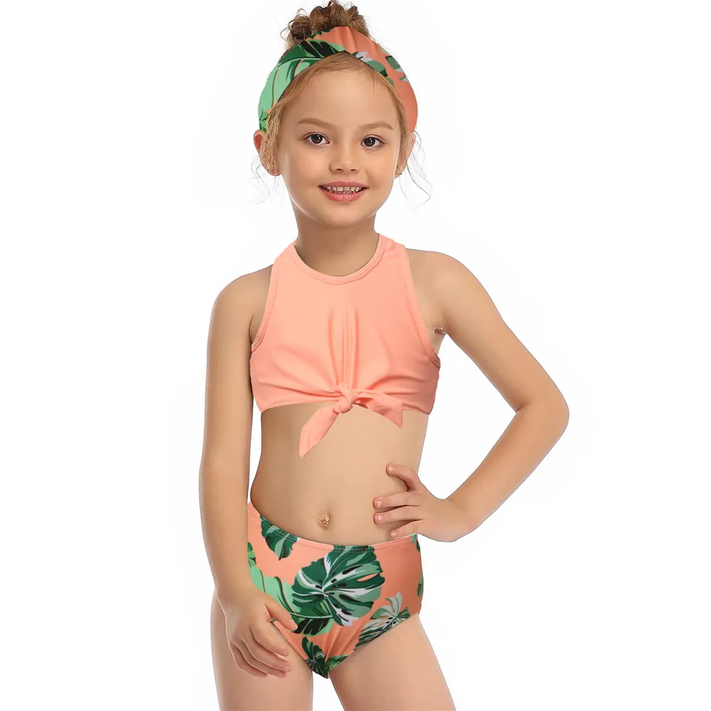 DUSISHIDAN Girls Kids Two Piece Bikini Set Floral 2-Piece Bathing Suits for US 4-14