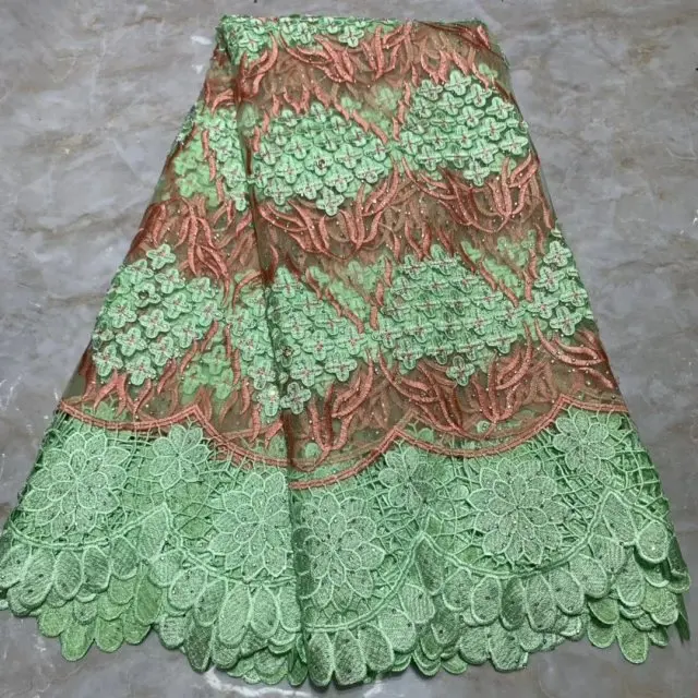 Зеленые последние африканские кружевные ткани высокого качества французские кружевные жемчужные тюлевые вышитые африканские нигерийские кружевные ткани вечерние платья