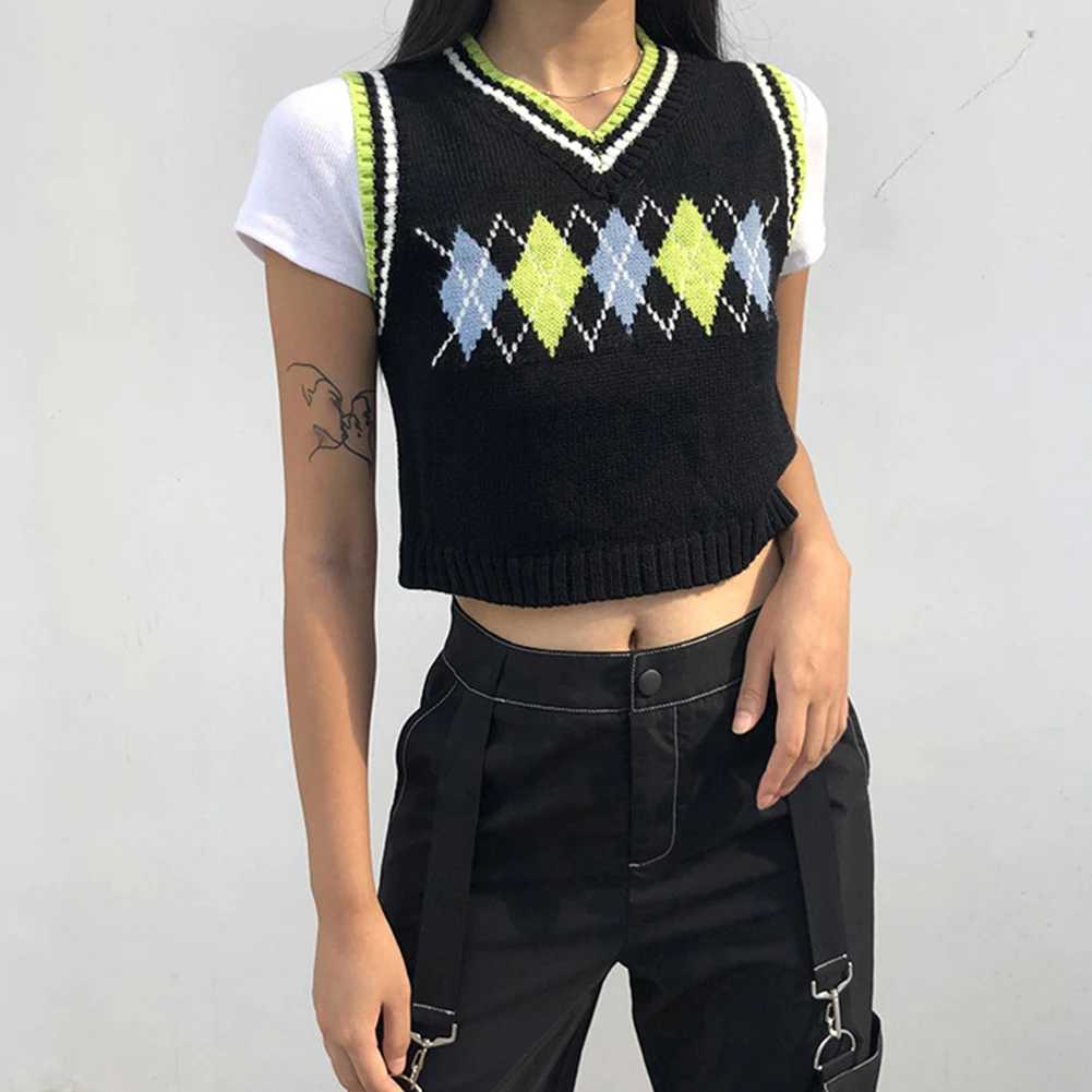 

hunter-wish Fashion Casual Tank Tops Pullover Elasticity Sweater Spring Autumn Women Sleeveless V-Neck Knitted Vest