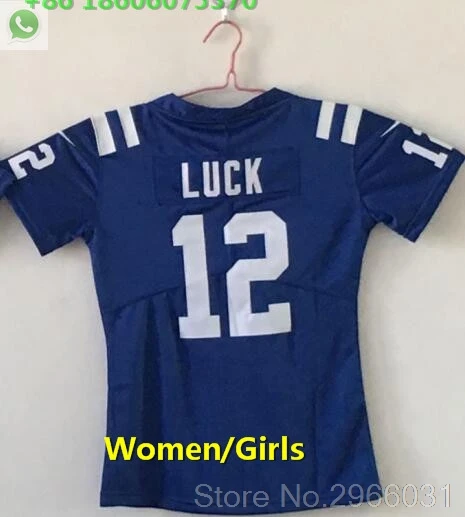 for women А+++ качественные женские 12 Эндрюс Лак Джерси синий S-XXL Индианаполис - Цвет: for women