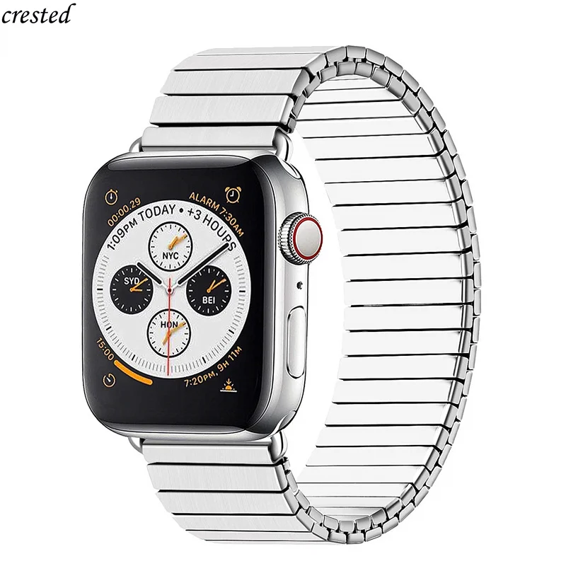 

Elastic strap for Apple watch band 44mm 40mm 42mm 38mm Stainless Steel Watchband Metal belt bracelet iWatch series 3 4 5 se 6