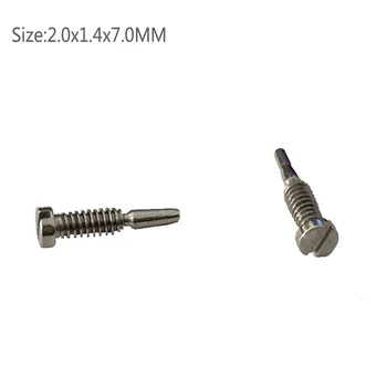 

200pcs 2.0x1.4x7.0mm Screws for eyeglass spring hinge repairing, snap off screws, self-aligning screws for spring hinge