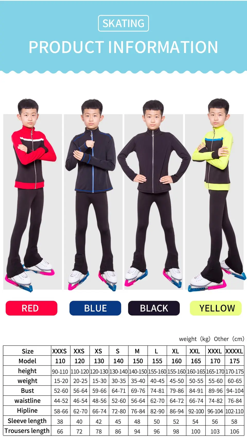 Figure skating suit men's black velvet breathable sweat absorbing four seasons hot drilling skating training pants suit