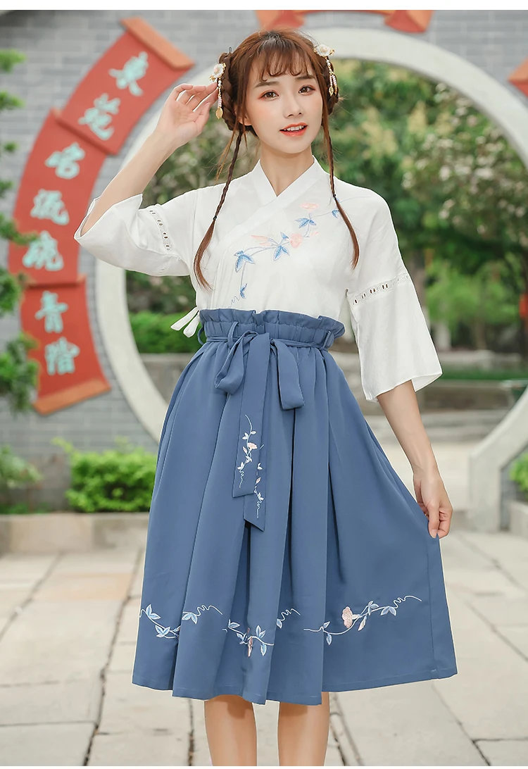 Hanfu, Древний китайский костюм, платье, традиционная китайская танцевальная одежда для женщин, сказочный дизайн, Стильные повседневные праздничные наряды DN4146