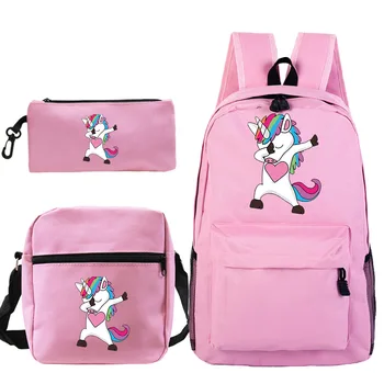 

Cartoon Unicorn School Bag Set for Teenager Girls Boys Cute Student Kids Schoolbags Primary Children Bookbag Mochila Escolar