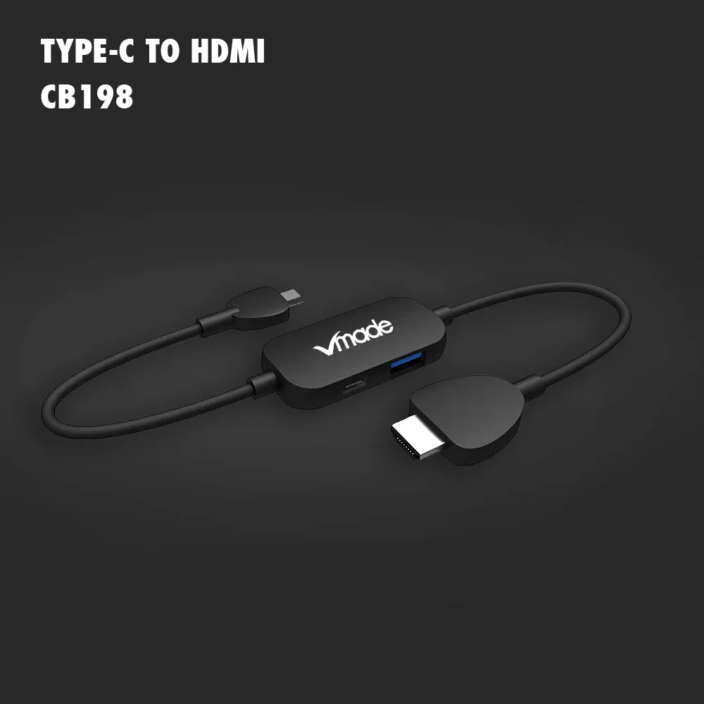 CB198 Vmade USB 3,0 Тип C концентратора до 4K HDMI адаптер для MacBook Pro/huawei Matebook usb-разветвитель Поддержка PD быстрая Зарядное устройство ПК компьютер - Цвет: CB198