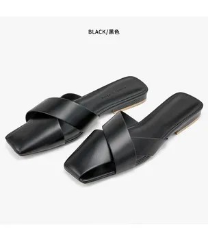

Summer new small ck cool slippers asymmetrical peep-toe European and American ladies square head flat flat heel sandals female