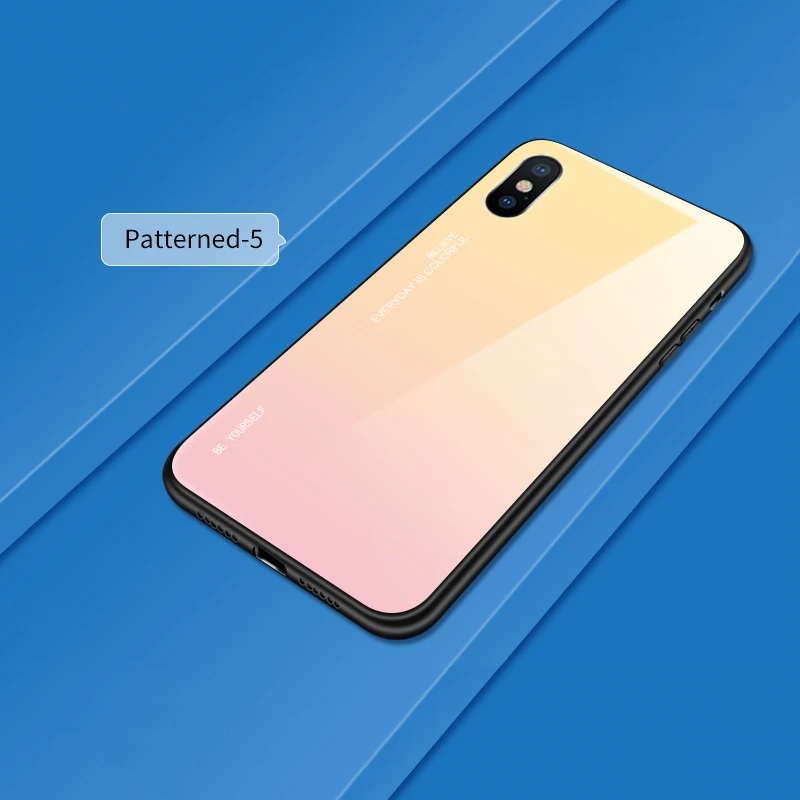Patterned-5 Чехол из закаленного стекла с градиентом для Xiaomi Redmi Note8 Pro 7 6 5 4x Pro K20 GO S2 6A 7A, защитный чехол - Color: Patterned-5