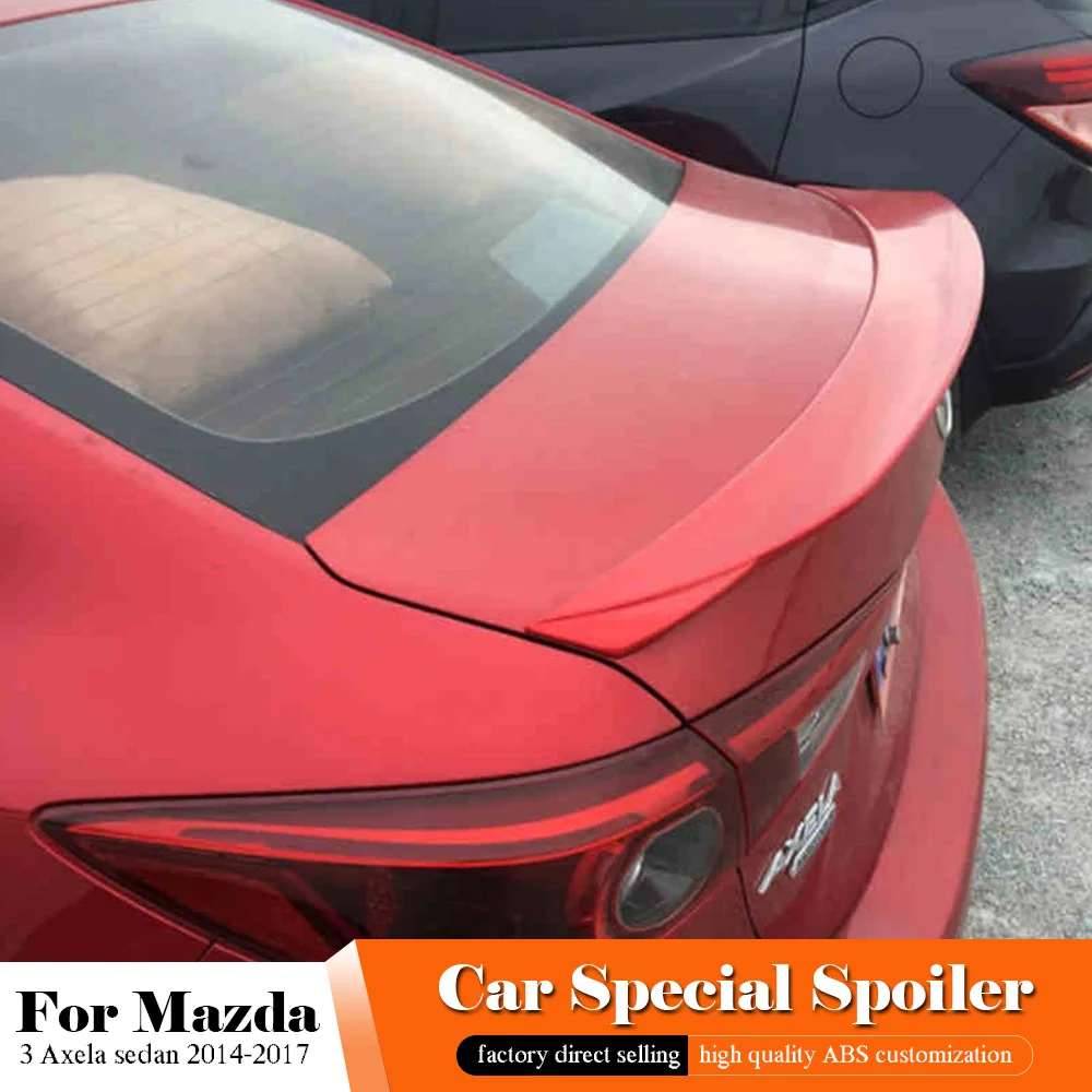 Черный спойлер для Mazda 3 Axela sedan 4 двери 2014 2015 2016 2017 белый задний багажника крыла