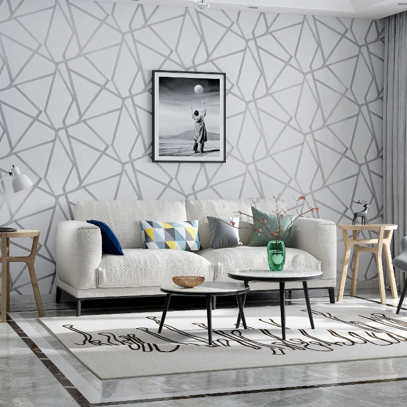 Dark Gray Luxury Geometric Wallpaper Roll Black Gray Modern Design Bedroom  Living Room Background Home Decor - Wallpapers - AliExpress