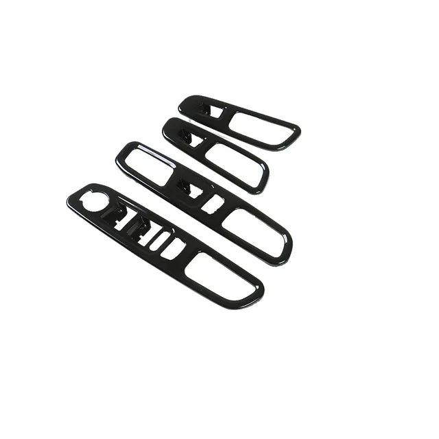 Black Sansour ABS Car Interior Window Lift Switch Button Decoration Cover Stickers For Jeep Renegade- Car Accessories Styling - Color Name: Black