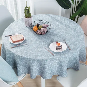 

Linen Cotton Table Cloth Round Tablecloth Fashion Solid Tablecloth Outdoor Mat Decoration Wedding Dining Table Covers