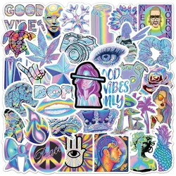 Autocollants de dessin animé Laser Graffiti en vinyle imperméable, décalcomanies Cool pour ordinateur portable, téléphone, Skateboard, bouteille d'eau, jouet pour enfant, 10/30/50 pièces 