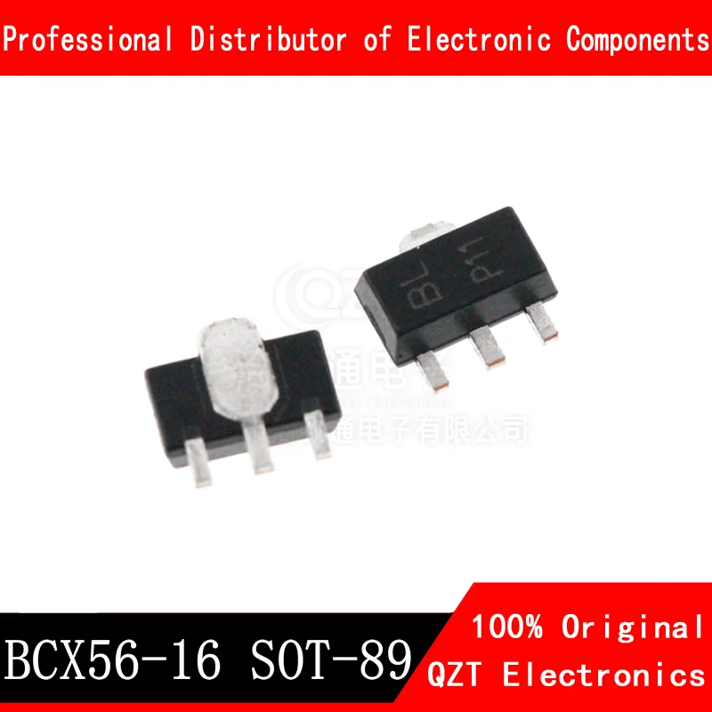50pcs BCX56-16 SOT-89 BCX56 SOT89 transistor NPN 1A 80V marking: BA BD BH BL 50pcs bc847b 215 sot 23 45v 100ma npn smd transistor