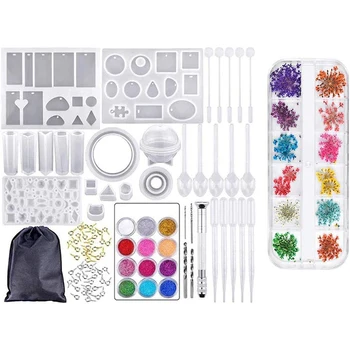 

DIY Crystal Glue Jewelry Mold Set,Epoxy Glue Jewelry Craft Making Kit,Silicone Casting Molds Tools Set,Bangle Pendant Jewelry Si