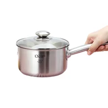 Кастрюля для приготовления пищи 304 из нержавеющей стали кастрюля 16 см с одной ручкой и двойным дном суповая кастрюля для домашнего приготовления