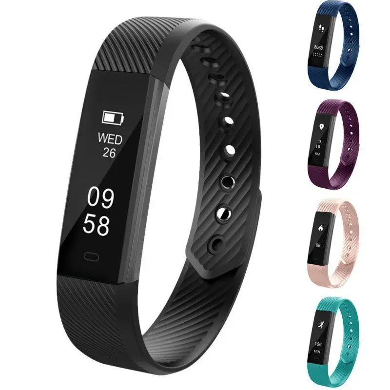  ID115 Fitness Tracker Waterproof Smart Bracelet Vibrating Alarm Clock Smart Band Hembeer Fitness Wa - 4000056482520
