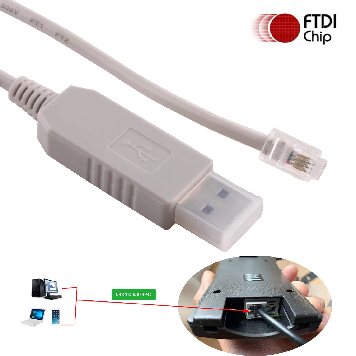 Ftdi Usb To Rj9 Rs232 Serial Hand Control Console Upgrade Cable For